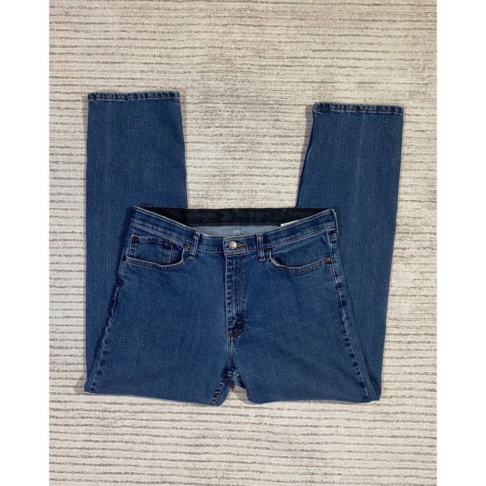 Wrangler Mens Regular Fit Straight Leg Blue Denim Jeans 34x32 96CFMSW